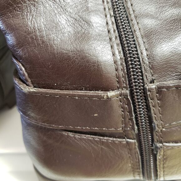 Croft & Barrow High Calf Side Zip Rounded Toe Brown Boots Size 6M - Picture 12 of 13